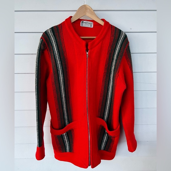 Vintage Wool Zipper Cardigan 🐑 🏴󠁧󠁢󠁳󠁣󠁴󠁿 Knit Shirt Jacket - Picture 1 of 8